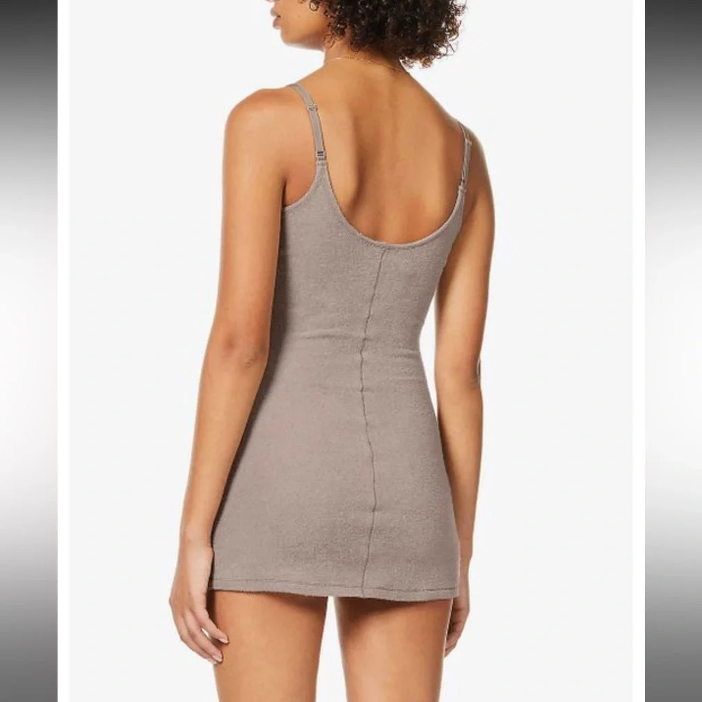 Skims Women's Terry Scoop-neck Cotton-blend Towelling Mini Dress in desert tan - Picture 4 of 8